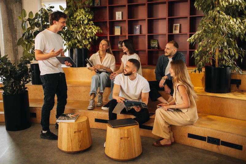 3D Visualization Team Discussing a CGI Project