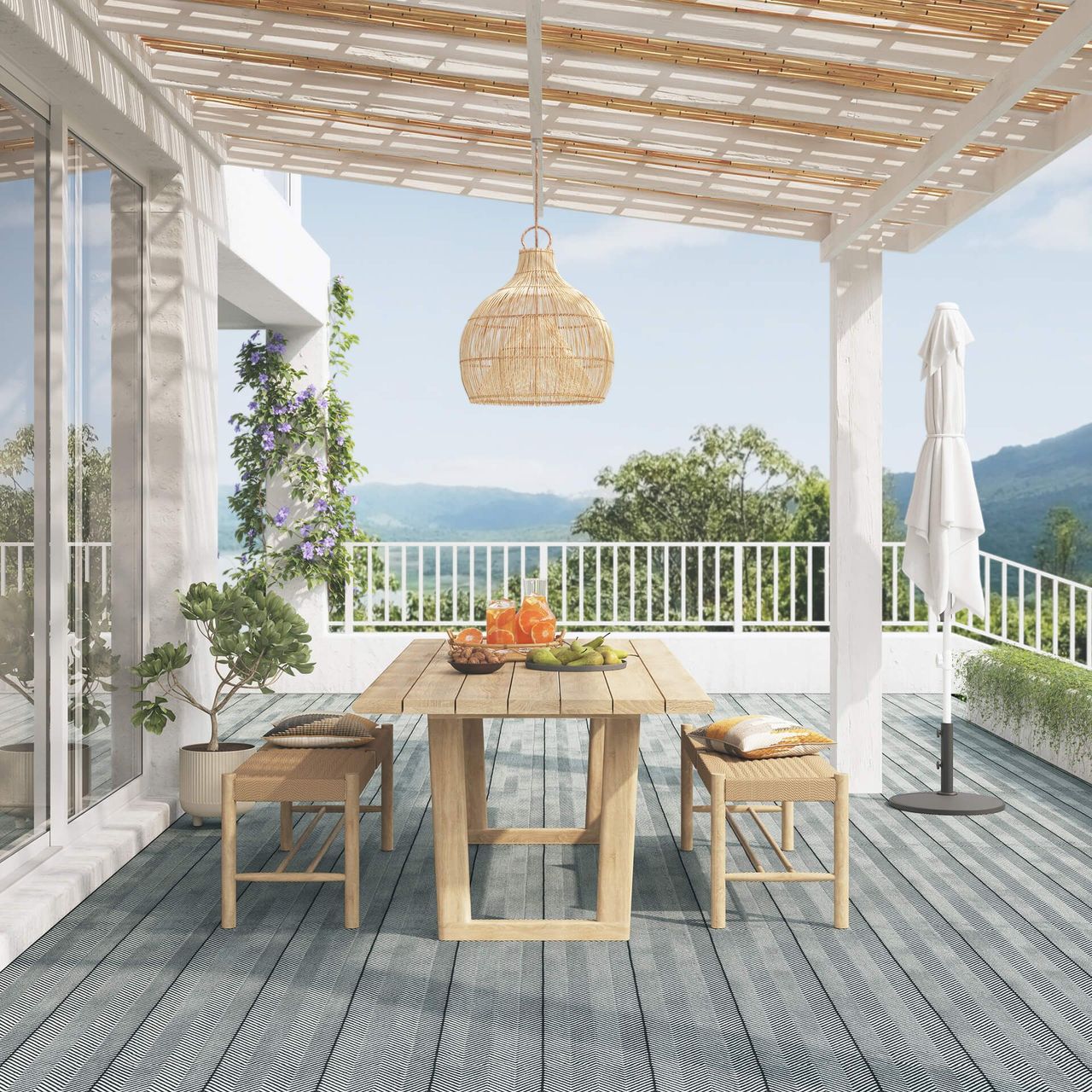Stripy Terrace Carpet CGI