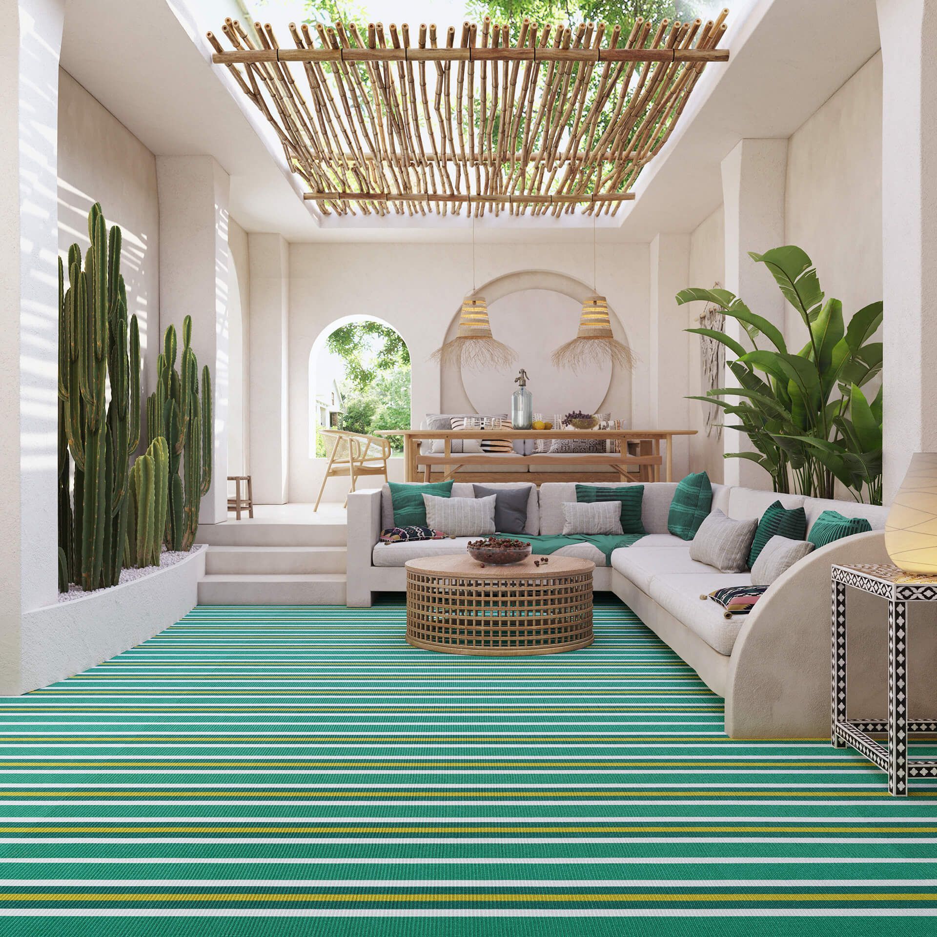 Realistic 3D Rendering of a Green Carpet