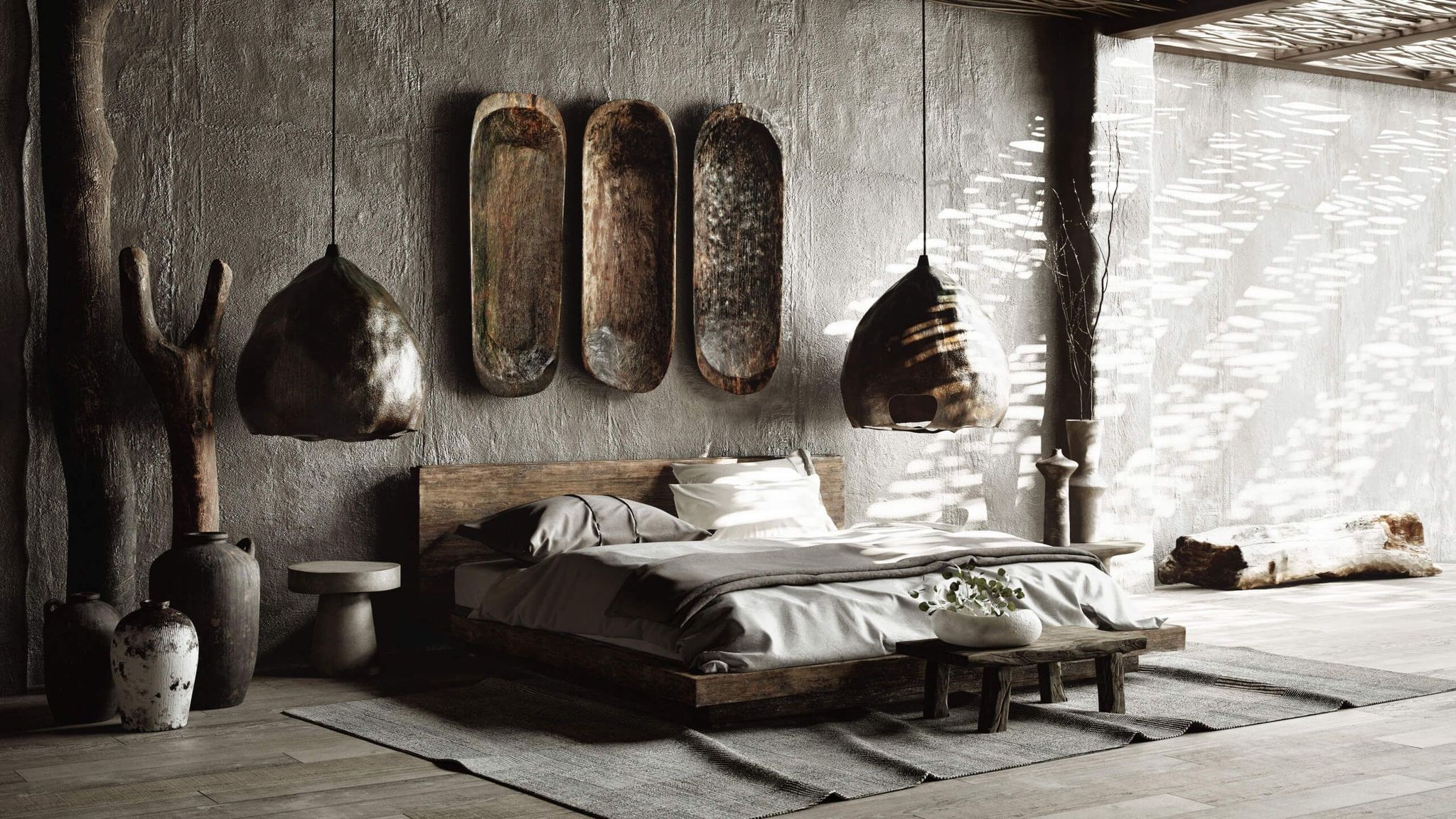 Stylish Bedroom 3D Render