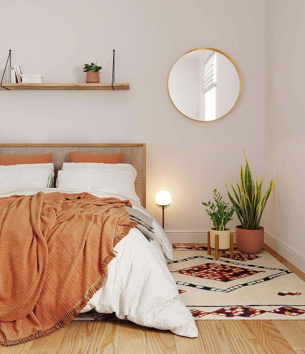 3D lifestyle visualization showcasing a trendy bedroom with bespoke 3D house fittings modelling and photorealistic rendering