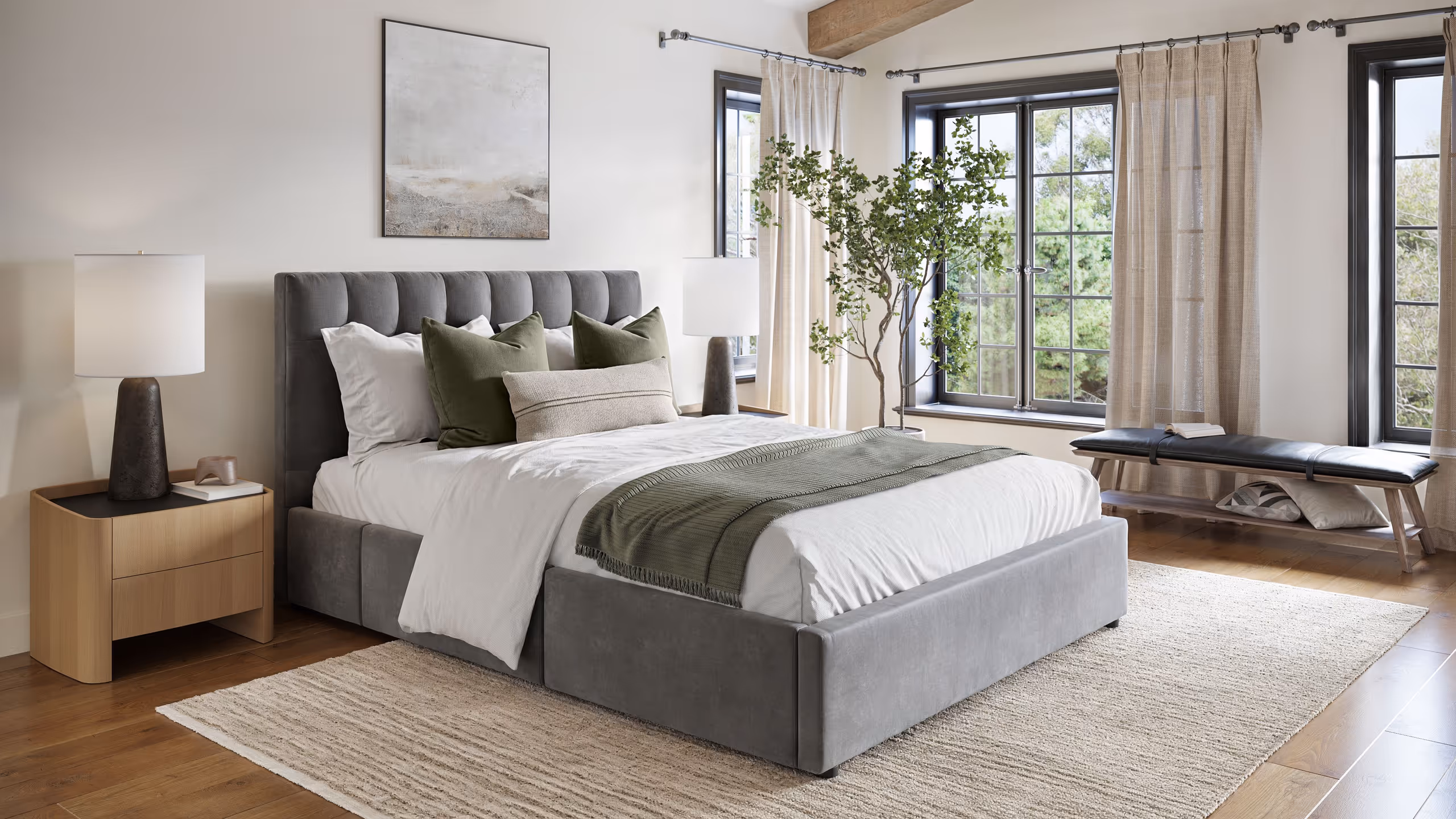 3D Rendering of a Cozy Bedroom Interior