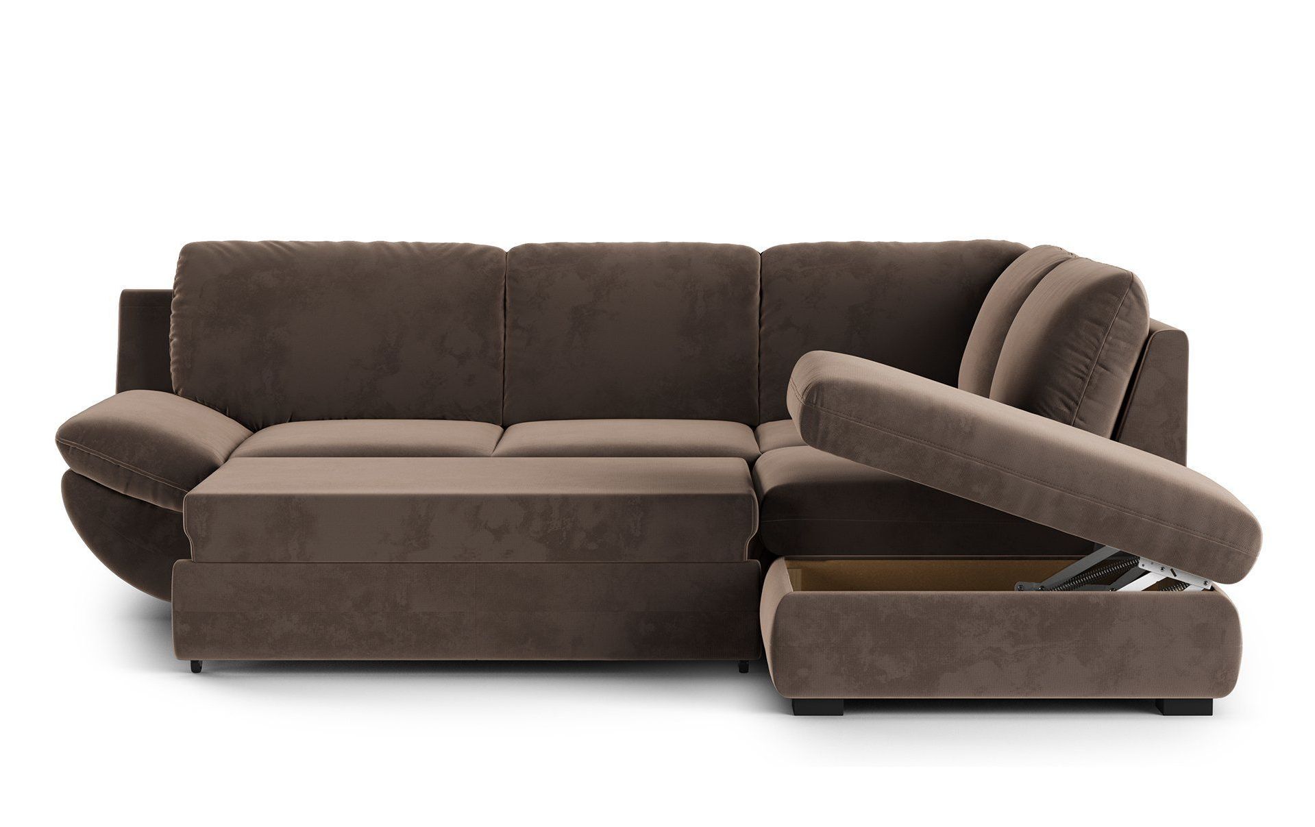 3D Rendering Showing Upholstered Sofa Storage