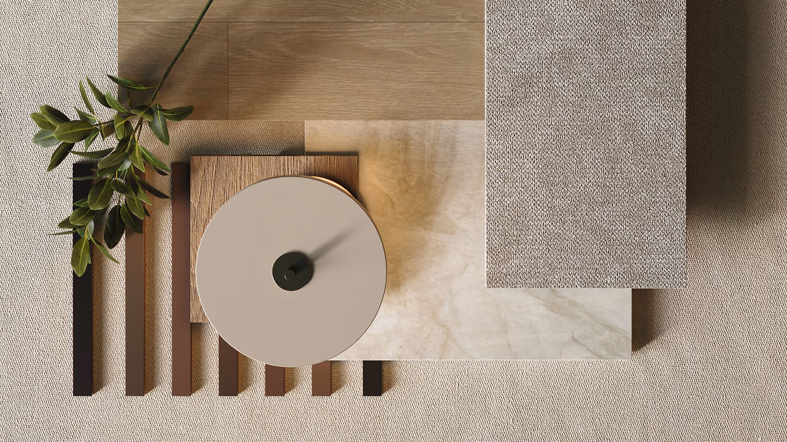 Flatlay 3D Rendering of Design Finishes
