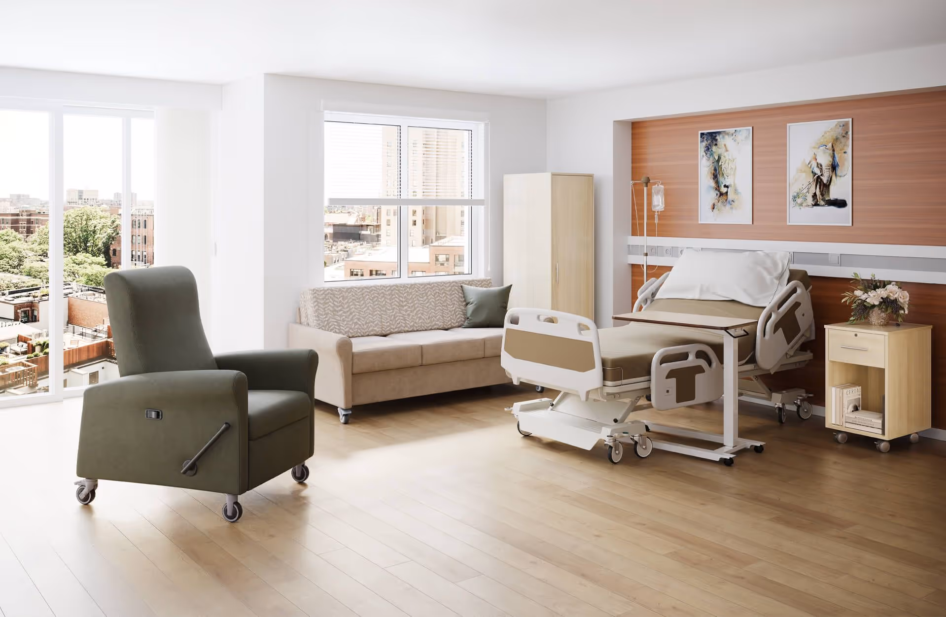 Hospital Furniture Lifestyle 3D Rendering