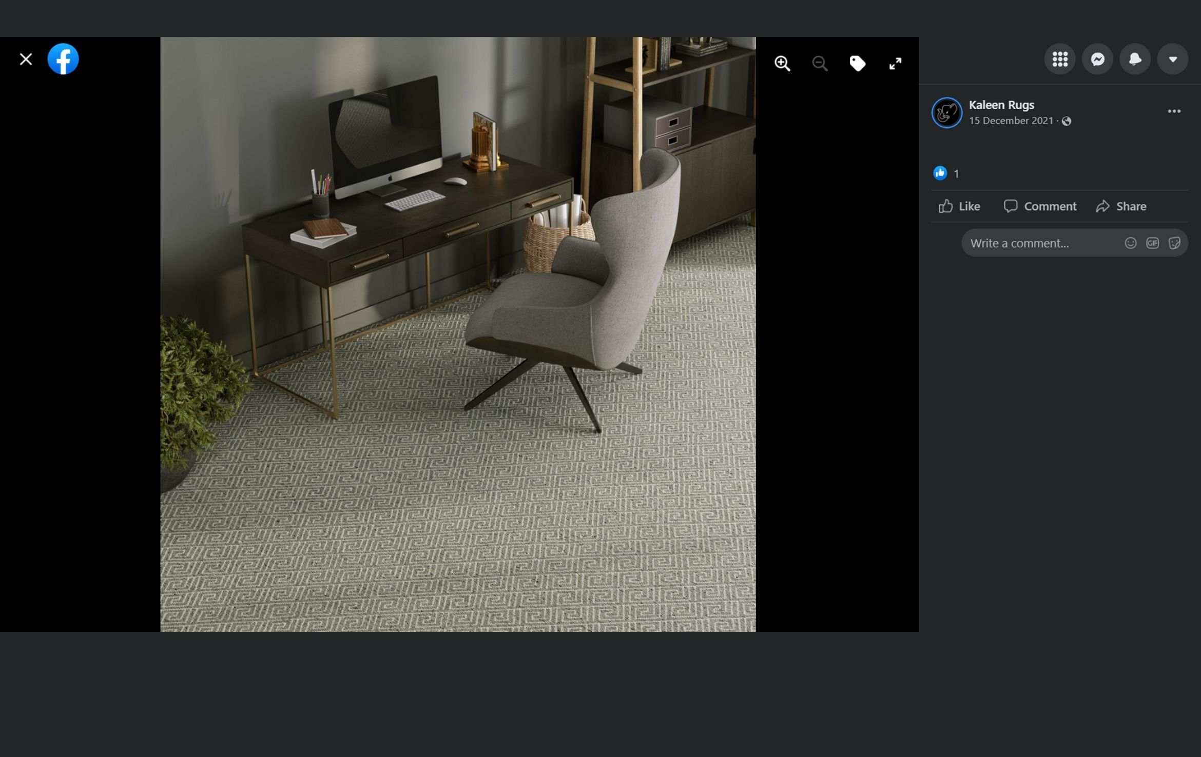 3D rendered furniture scene showcasing a modern desk and chair setup, highlighting 3D furniture modeling and photorealistic rendering.