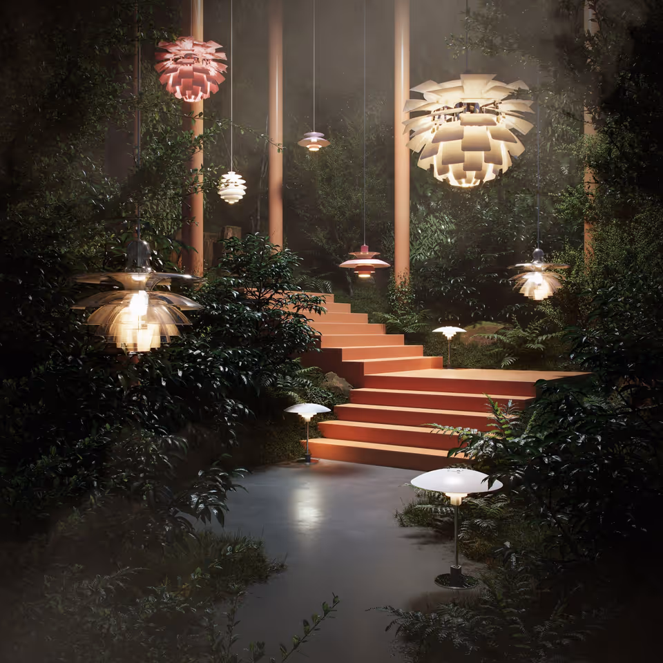 3D rendering showcasing a stylish staircase with bespoke lighting, highlighting 3D product modeling and photorealistic visualization.