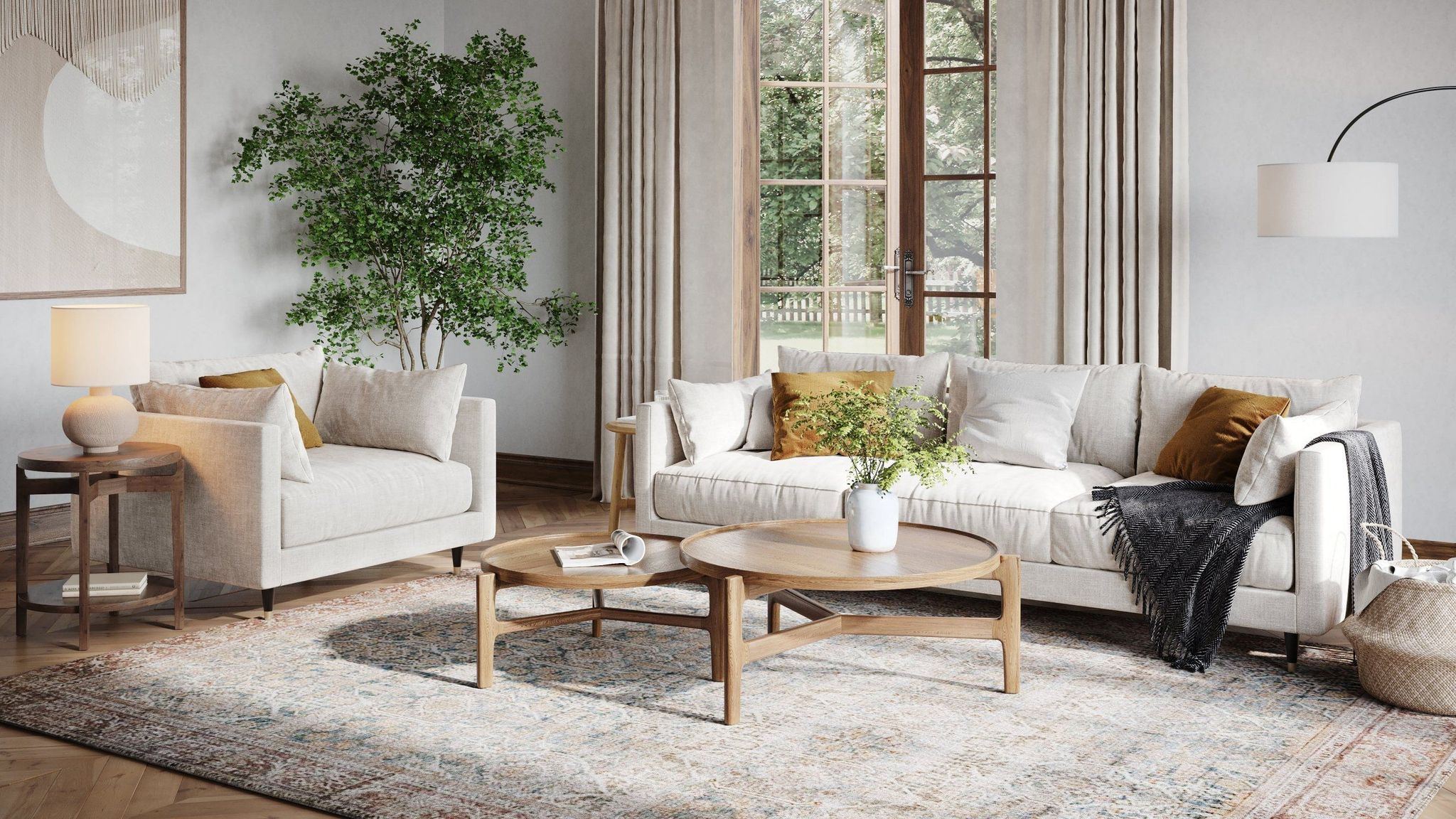Living Room Furniture 3D Rendering