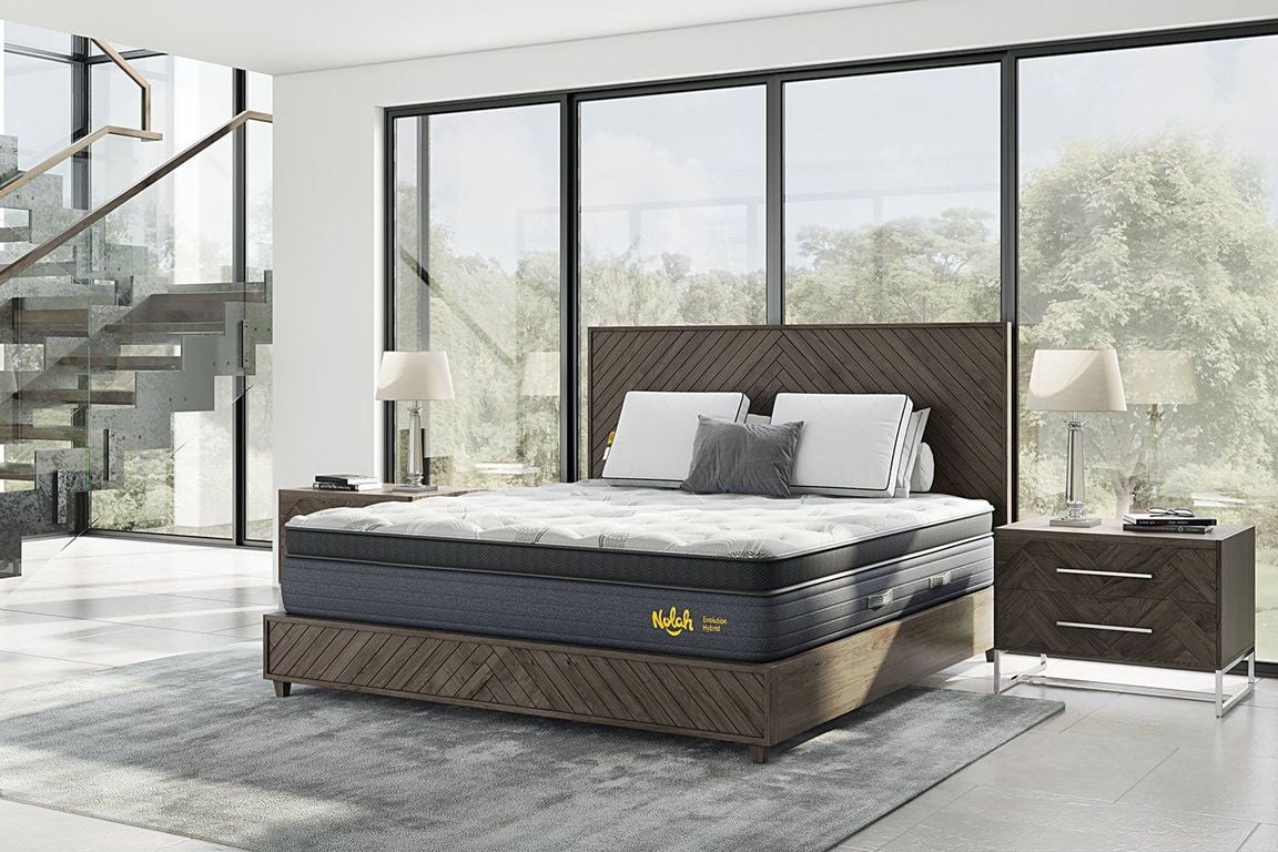 3D Visualization of Bedroom with Nolah Mattress and Large Windows