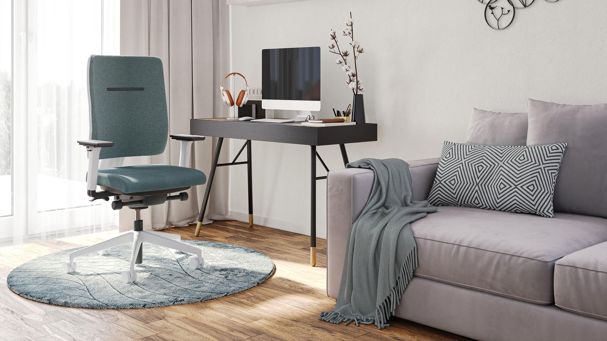 Blue Office Chair 3D Image