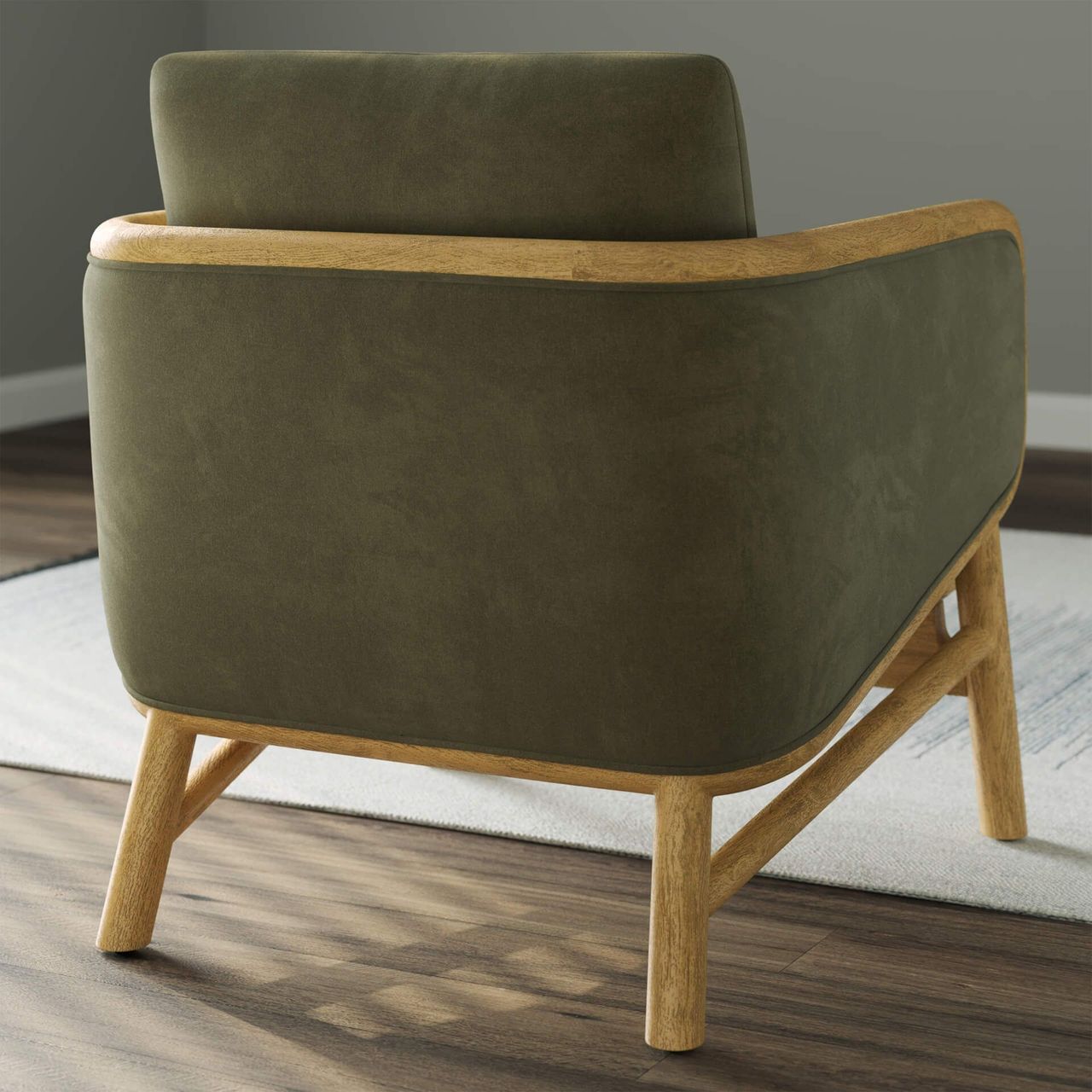 Moss Green Chair Lifestyle Rendering: Back View