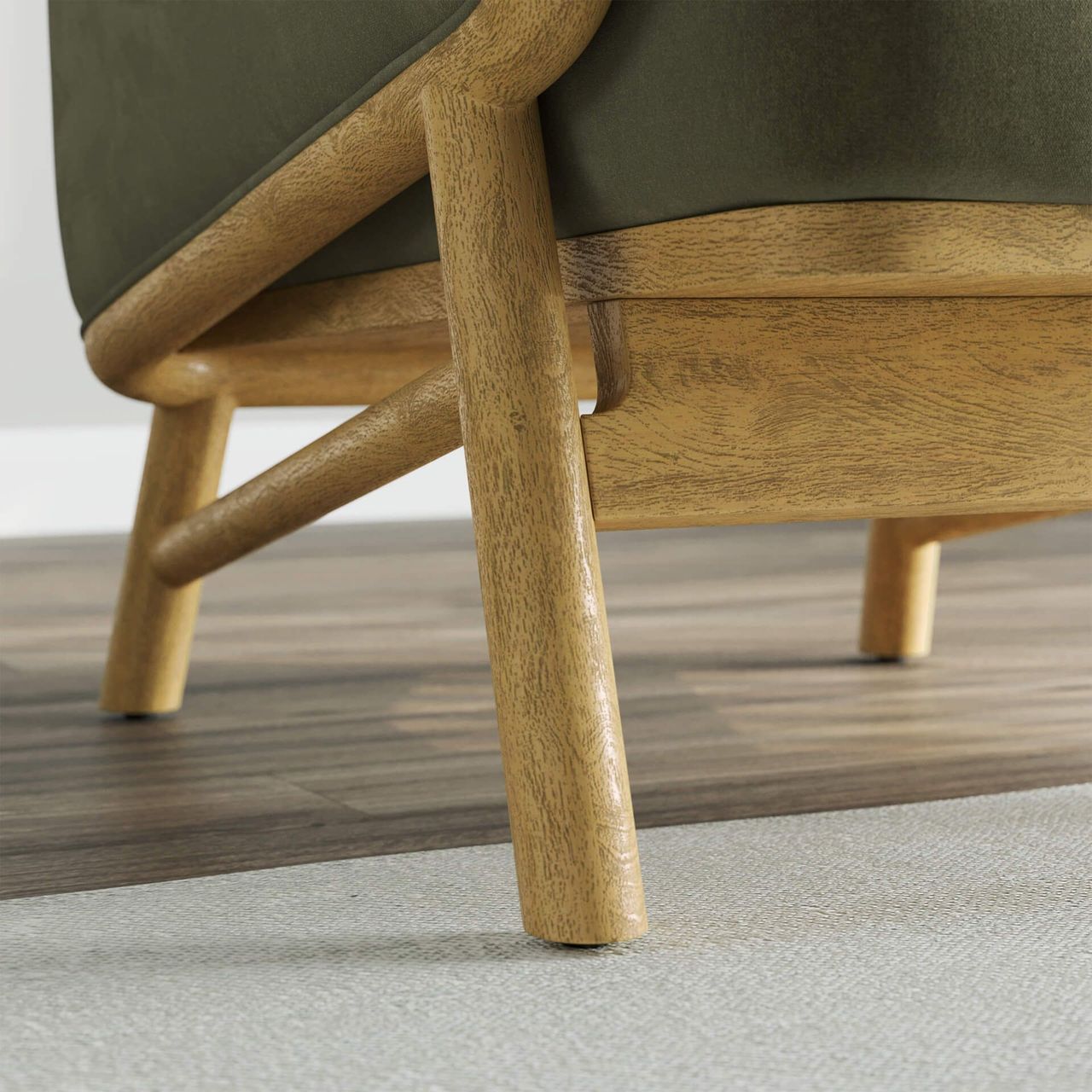 Moss Green Chair Lifestyle Rendering: Close-Up Shot